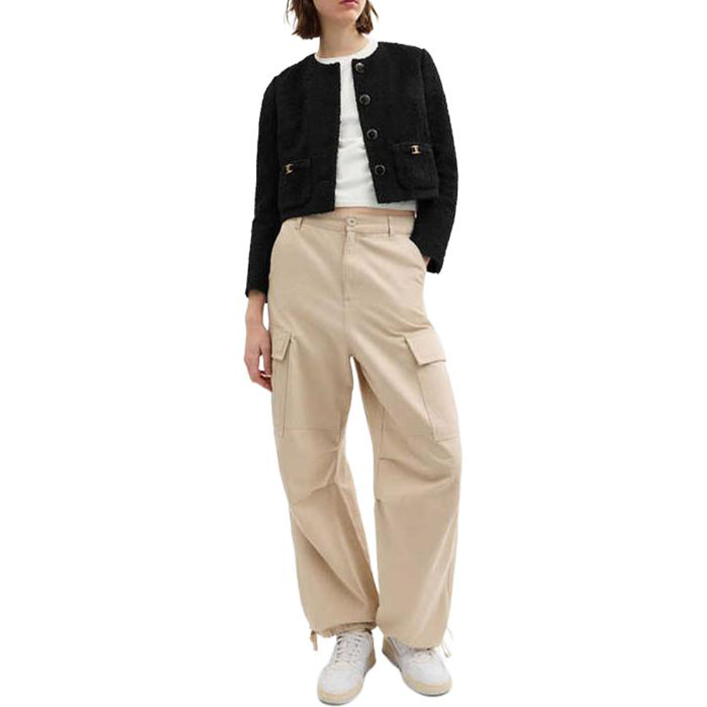 Lookbook (Women) COACH  SS25 Black Cropped Long-Sleeve Tweed Jacket CZ726-BLK