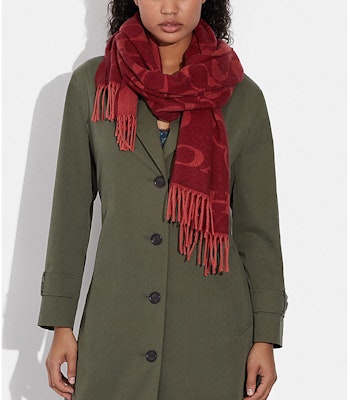 (W) COACH 流蘇字母印花針織圍巾. CB684-F8Q Lookbook (W) COACH 流蘇字母印花針織圍巾. CB684-F8Q