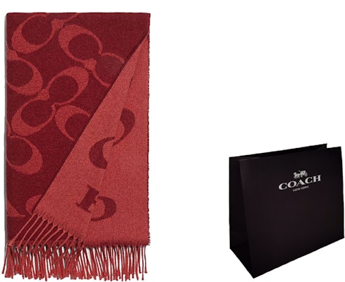 (W) COACH 流蘇字母印花針織圍巾. CB684-F8Q Sizing (W) COACH 流蘇字母印花針織圍巾. CB684-F8Q