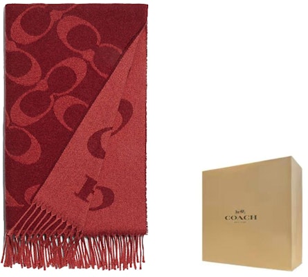 (W) COACH 流蘇字母印花針織圍巾. CB684-F8Q 1