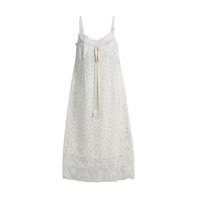 (Women) COACH White Lace Floral Sleeveless Dress CZ719-Y05
