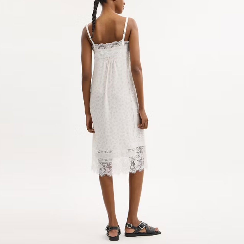 Shop (W) COACH Gaun Putih Tanpa Lengan Corak Bunga renda CZ719-Y05