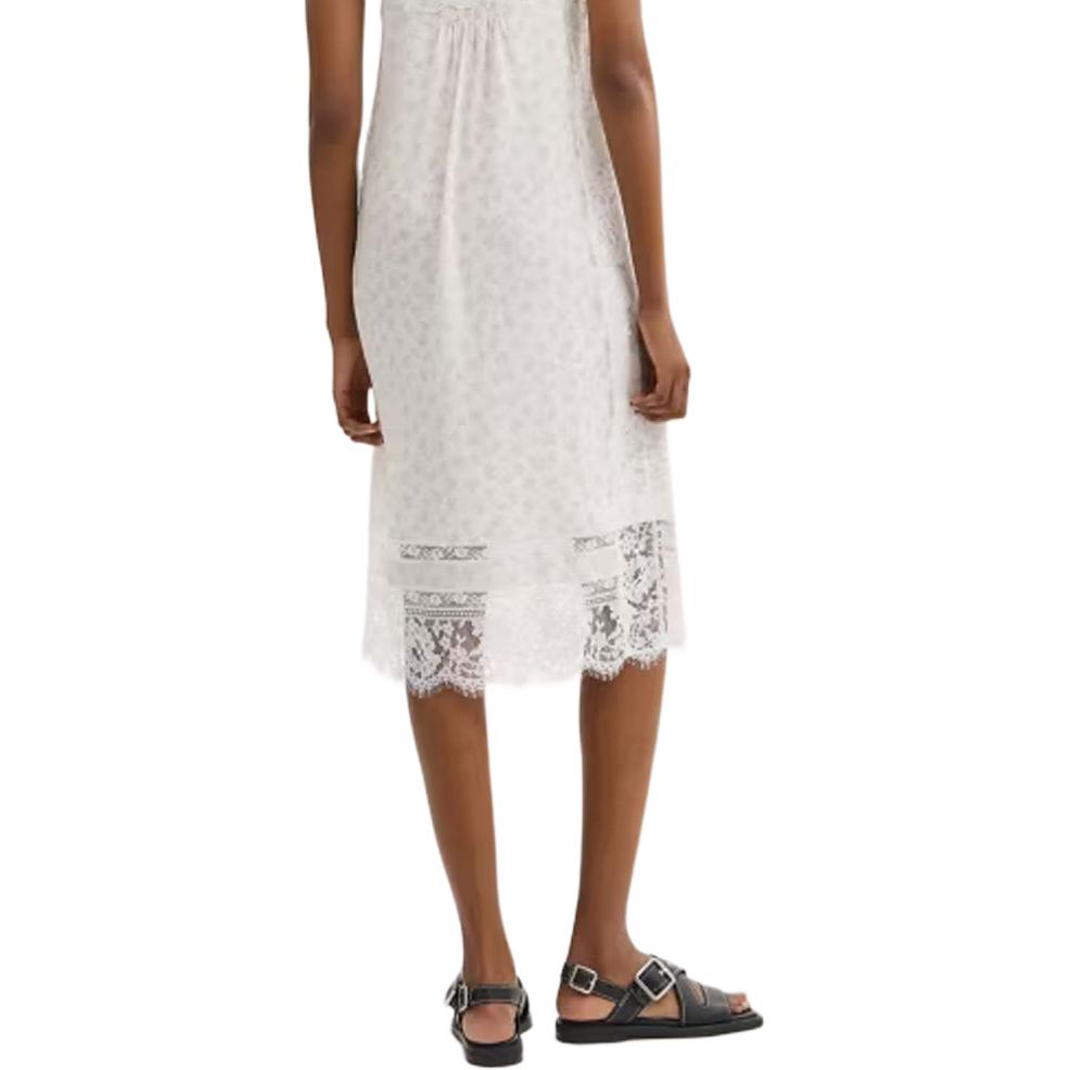 Details for (W) COACH Gaun Putih Tanpa Lengan Corak Bunga renda CZ719-Y05