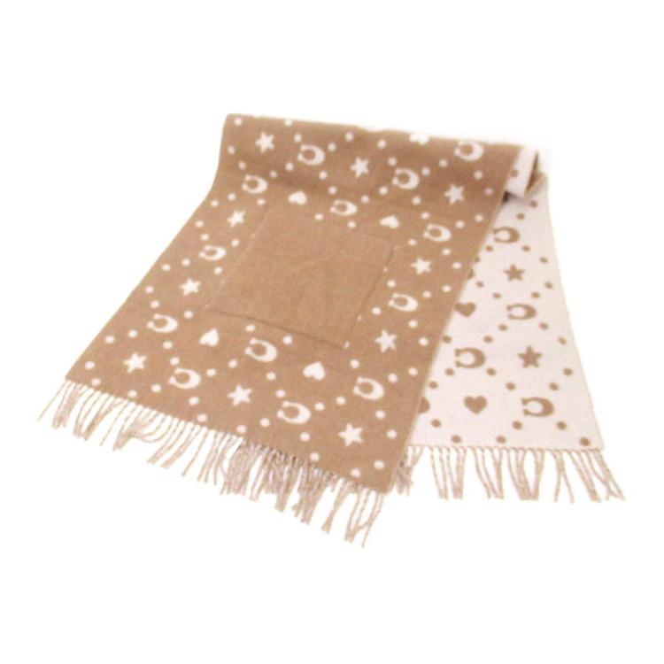 (Women) COACH  Wool Letter Print Scarf in Taupe Gray CK723TAU