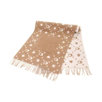 (Women) COACH Wool Letter Print Scarf in Taupe Gray CK723TAU