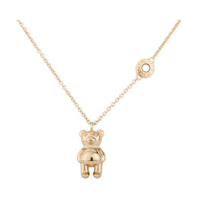 (Women) COACH Bear Pendant Gold-Tone Necklace for Women. C7794-GLD
