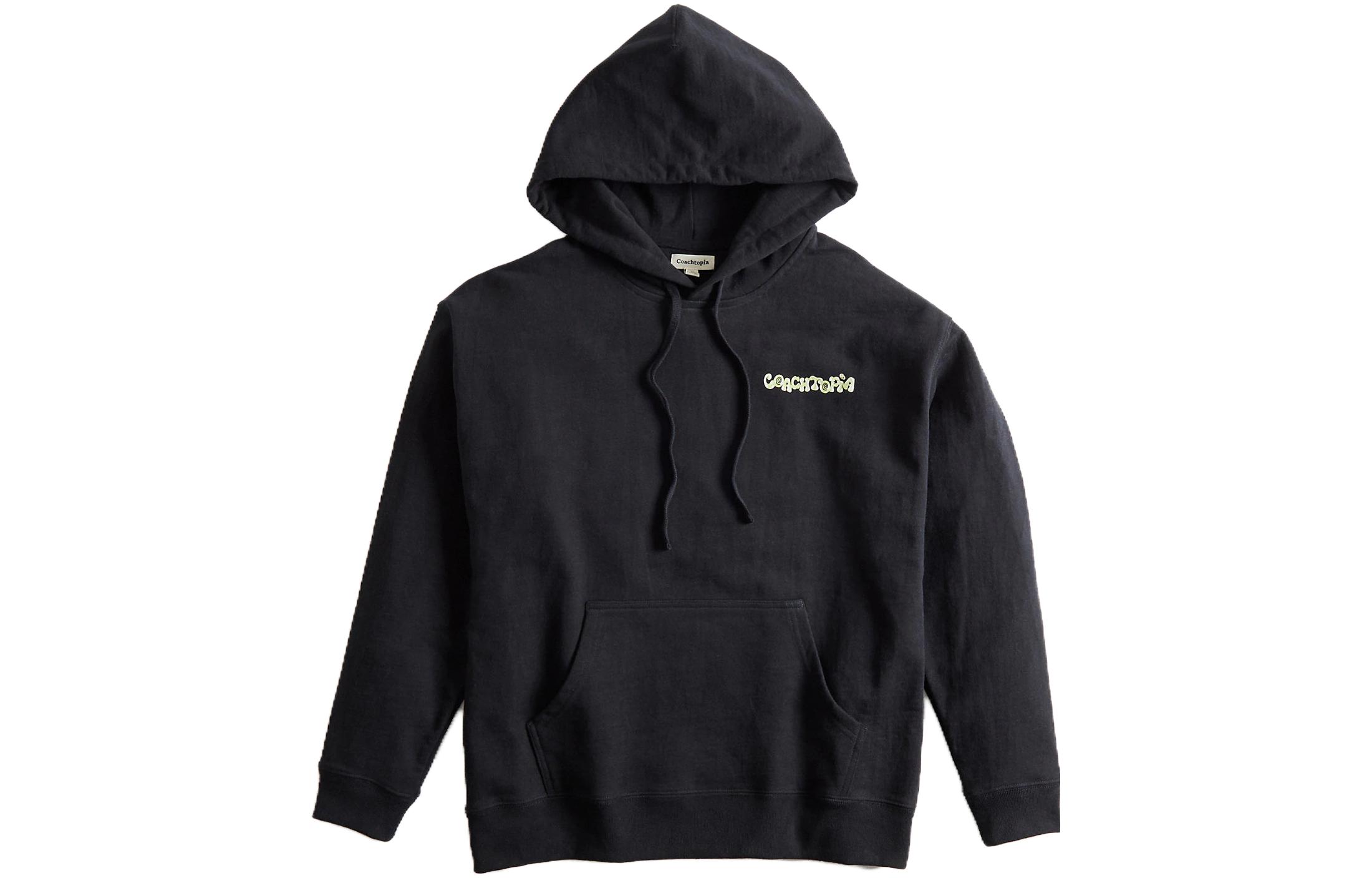 (Women) Coach Black Hoodie with Logo Print CK729-BLK