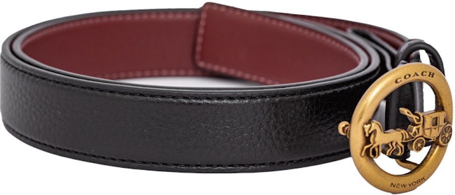 (W) COACH 黑色皮革腰帶 2.5公分宽 F78181-B4OVF 1