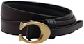 Shop (W) 코치 블랙 가죽 벨트 골드 버클 1.8cm 브라운 프린트 89352-B4C1A