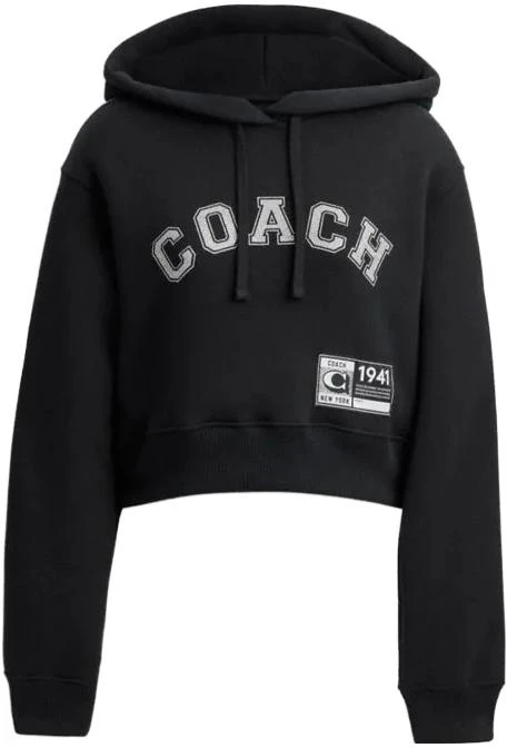 women-coach-black-logo-print-short-hoodie-sweatshirt-cn-697-blk