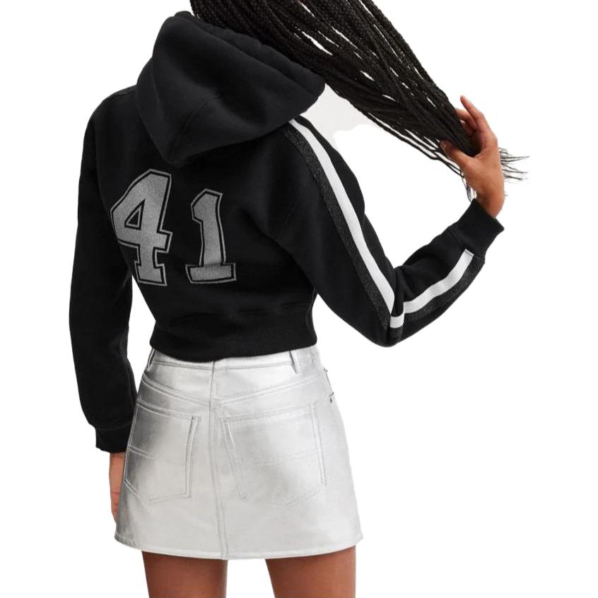 Shop (W) Sudadera Hoodie Corta Coach Negra con Logo Impreso CN697-BLK