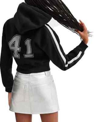 (W) Sudadera Hoodie Corta Coach Negra con Logo Impreso CN697-BLK Shop (W) Sudadera Hoodie Corta Coach Negra con Logo Impreso CN697-BLK