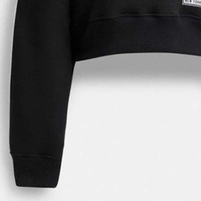 (W) Sudadera Hoodie Corta Coach Negra con Logo Impreso CN697-BLK Purchase (W) Sudadera Hoodie Corta Coach Negra con Logo Impreso CN697-BLK