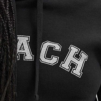 (W) Sudadera Hoodie Corta Coach Negra con Logo Impreso CN697-BLK Sizing (W) Sudadera Hoodie Corta Coach Negra con Logo Impreso CN697-BLK