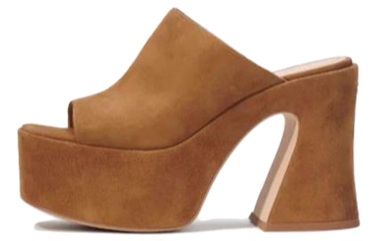 (Women) Coach Bobi Leather Slide Sandal 'Comfort Open-Toe Brown' CK094_CG0