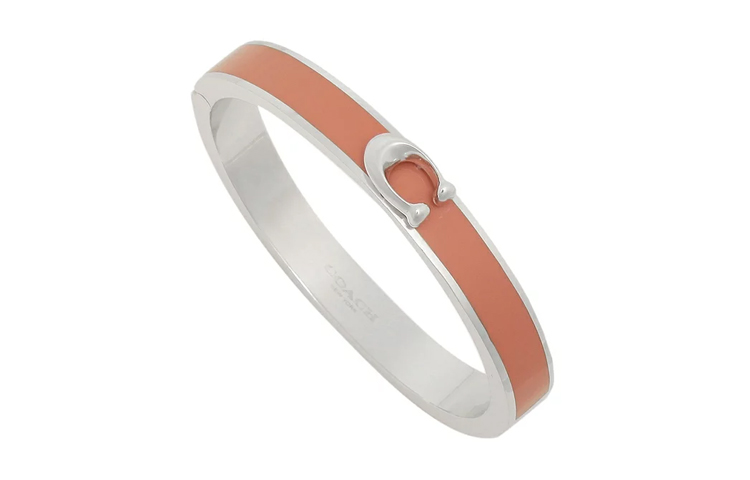 (Women) COACH C-Shape Hinge Small Alloy Bracelet for Women in Brown 67480-SVFC5