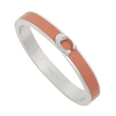 (Women) COACH C-Shape Hinge Small Alloy Bracelet for Women in Brown 67480-SVFC5