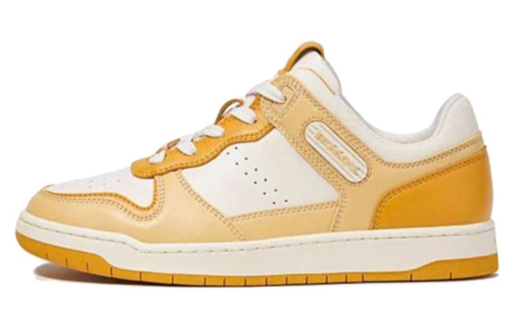 (W) Coach C201 'Fashion Strap Low Top Yellow White'