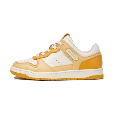 (W) Coach C201 'Fashion Strap Low Top Yellow White'