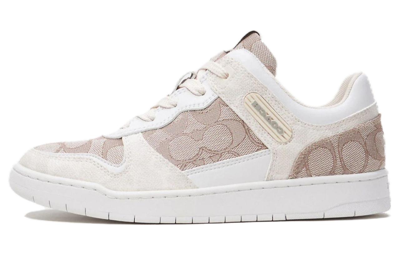 (Women) Coach C201 Low 'White Leather Canvas' CK571_PQD