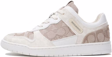 (Women) Coach C201 Low 'White Leather Canvas' CK571_PQD (Women) Coach C201 Low 'White Leather Canvas' CK571_PQD