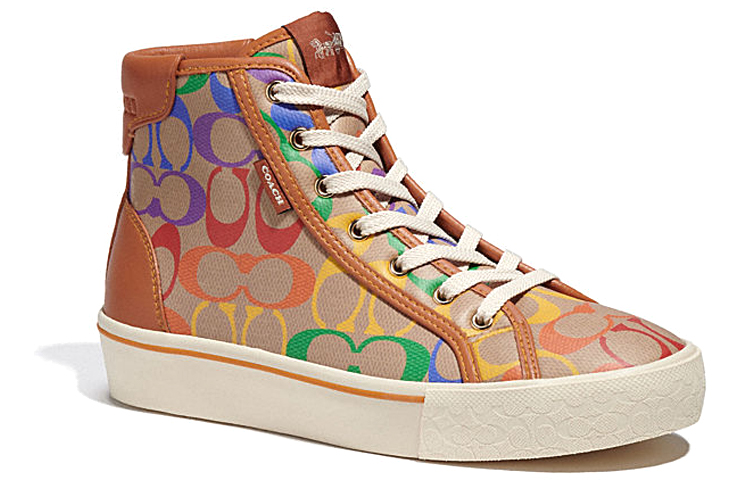 (W) Coach Canvas High-Top Sneaker 'Brown' 圖 2