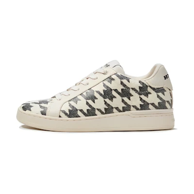 (W) Coach Canvas Leather Round Toe Low Top 'Black'