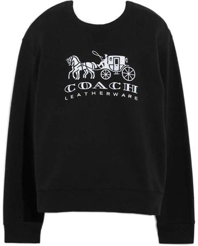 women-coach-casual-graphic-print-crewneck-pullover-sweatshirt-c9116-blk