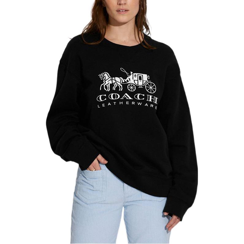 Lookbook (W) Coach 休閒圖案印花圓領套頭衫運動衫 C9116-BLK