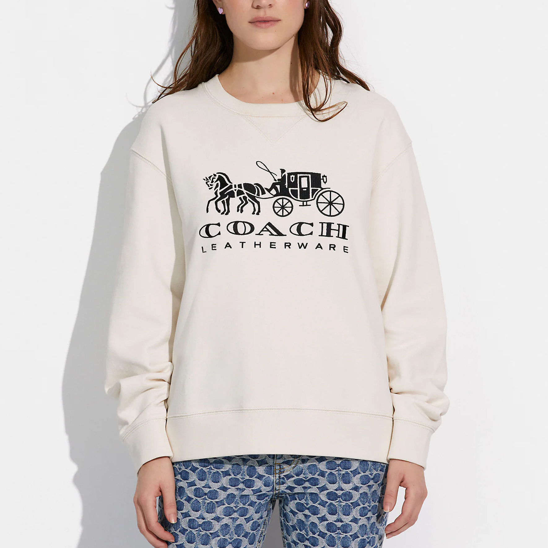 Purchase (W) Coach 休閒圖案印花圓領套頭衫運動衫 C9116-BLK