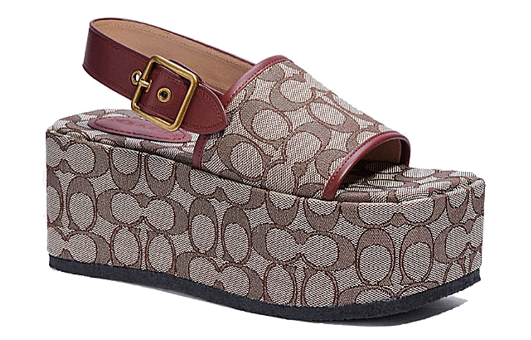 (W) Coach Chunky Heel Sandals 'Brown' 圖 3