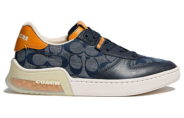 Order COACH蔻驰 CitySole Citysole Court 皮革 標誌錢布雷布 時尚板鞋 女款 牛仔藍