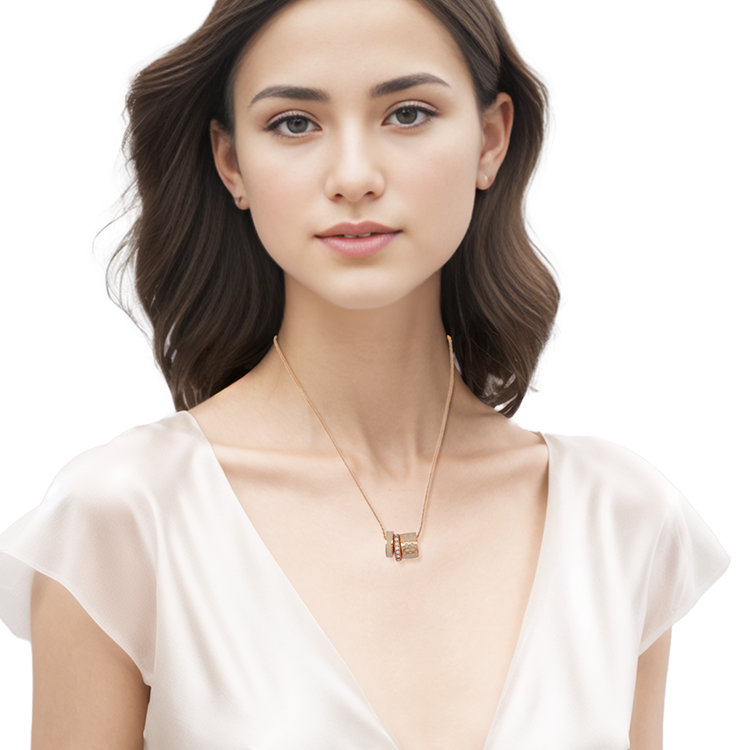 Shop (W) Kalung COACH Logo Klasik Wanita, Rose Gold. C9446-OZA