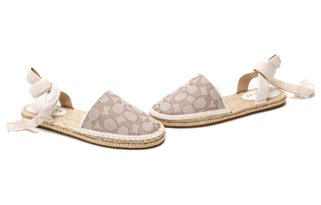 (W) Coach Classic Print Ankle Wrap Espadrille 'Beige' 圖 5