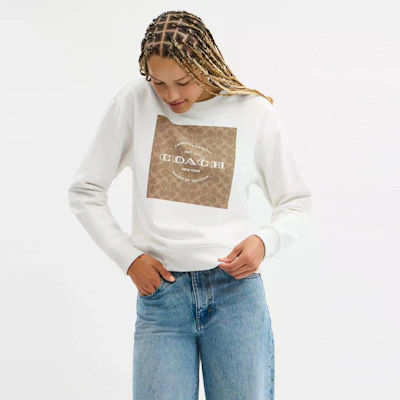 (W) Coach 經典白色長袖棉質運動衫 CCA93_WHT CCA93-WHT Lookbook (W) Coach 經典白色長袖棉質運動衫 CCA93_WHT CCA93-WHT
