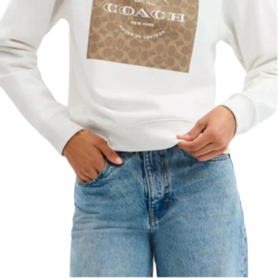 (W) Coach 經典白色長袖棉質運動衫 CCA93_WHT CCA93-WHT Sizing (W) Coach 經典白色長袖棉質運動衫 CCA93_WHT CCA93-WHT