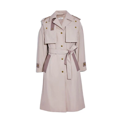(Women) COACH Colorblock Trench Coat with Detachable Sleeves for Women - Pink C2210-S78