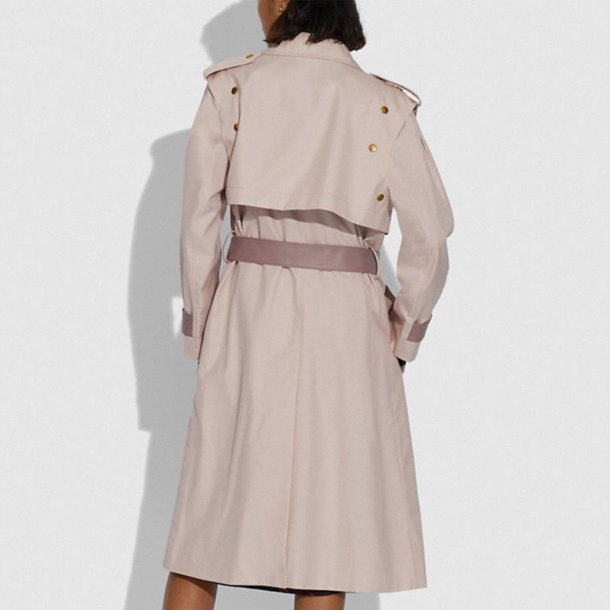 Shop (Women) COACH Colorblock Trench Coat with Detachable Sleeves for Women - Pink C2210-S78