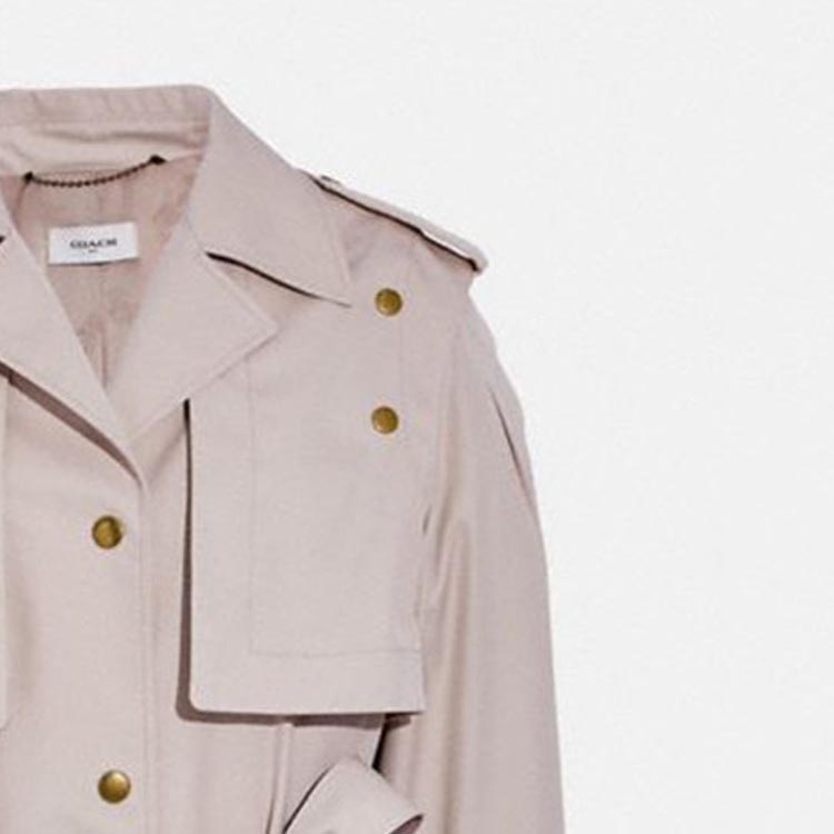 Sizing (Women) COACH Colorblock Trench Coat with Detachable Sleeves for Women - Pink C2210-S78