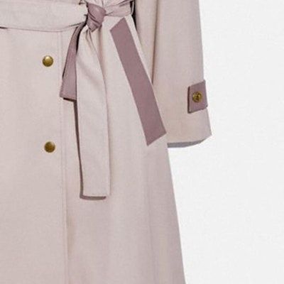 (Women) COACH Colorblock Trench Coat with Detachable Sleeves for Women - Pink C2210-S78 Cheap (Women) COACH Colorblock Trench Coat with Detachable Sleeves for Women - Pink C2210-S78