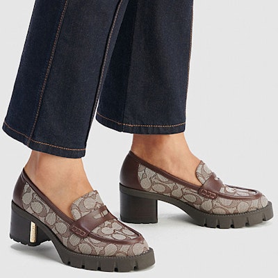 (W) Coach Cora Loafer Hak Tinggi 'Tan Comfort' C5909_S8W Details for (W) Coach Cora Loafer Hak Tinggi 'Tan Comfort' C5909_S8W