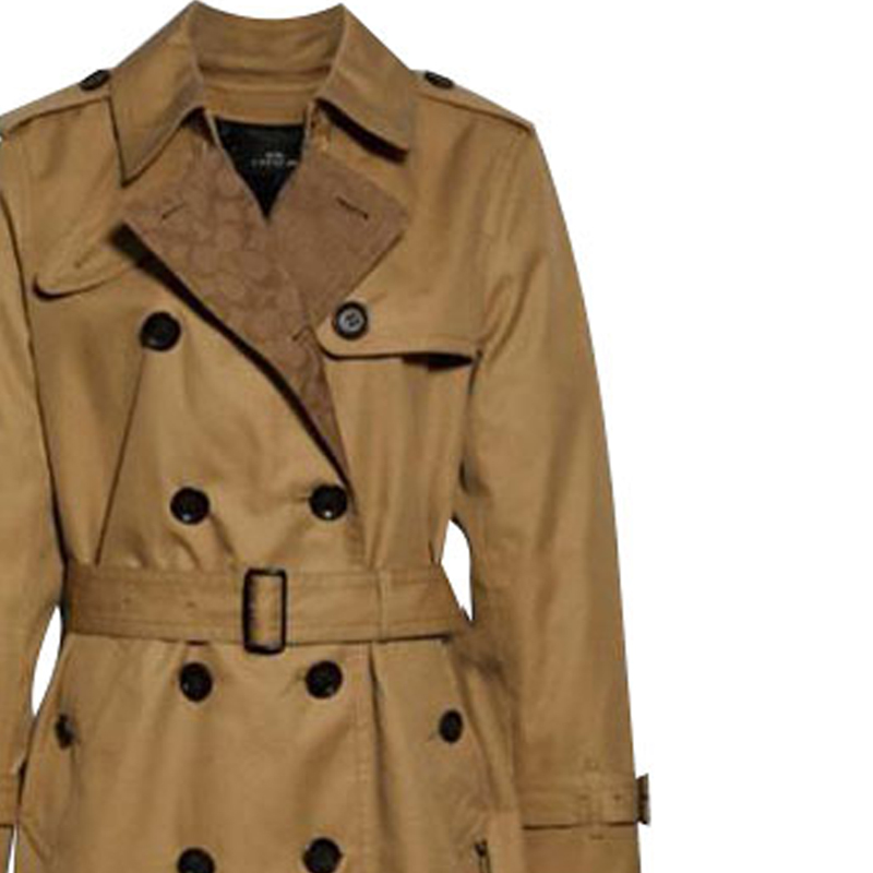 Purchase (Women) COACH Double-Breasted Trench Coat Khaki Monogram Long Sleeve. 89627-EAL