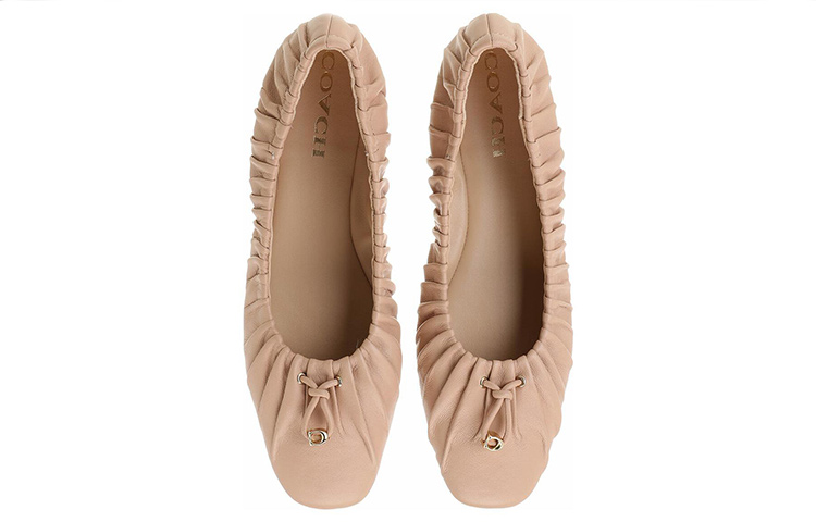 Purchase (W) Coach Eleanor 'Flat Balerina Kulit Merah Muda' C6755_T19