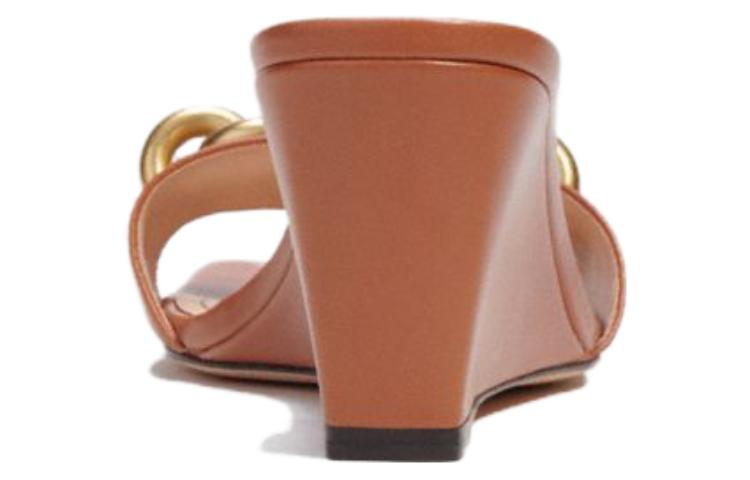 Shop (W) Coach Elise Wedge 'Sandal Selop Kulit Hitam Satu-Tali' CK001_BAR