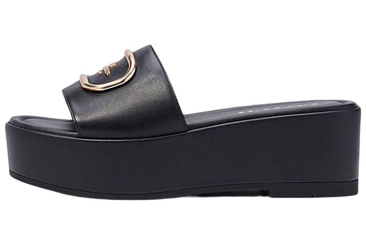 (Women) Coach Eloise 'Black Leather Platform' CI063_BLK