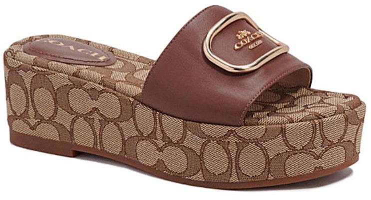 COACH蔻馳 Eloise 真皮 經典標誌型 織帶 時尚涼拖 女款 棕色 Lookbook COACH蔻馳 Eloise 真皮 經典標誌型 織帶 時尚涼拖 女款 棕色