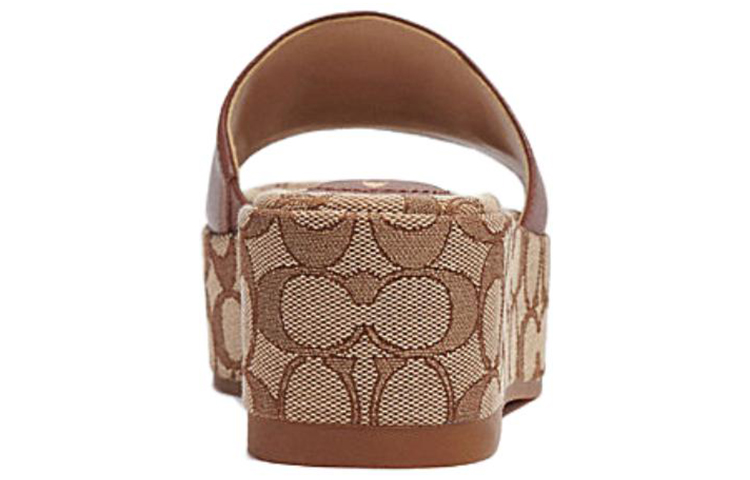 Purchase COACH蔻馳 Eloise 真皮 經典標誌型 織帶 時尚涼拖 女款 棕色