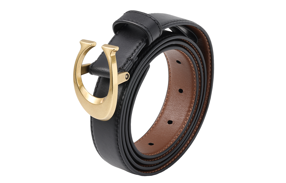 Lookbook (W) COACH 壓紋字母可翻轉PVC皮革腰帶 黑色/棕色 2.5cm 83960-B4FD7