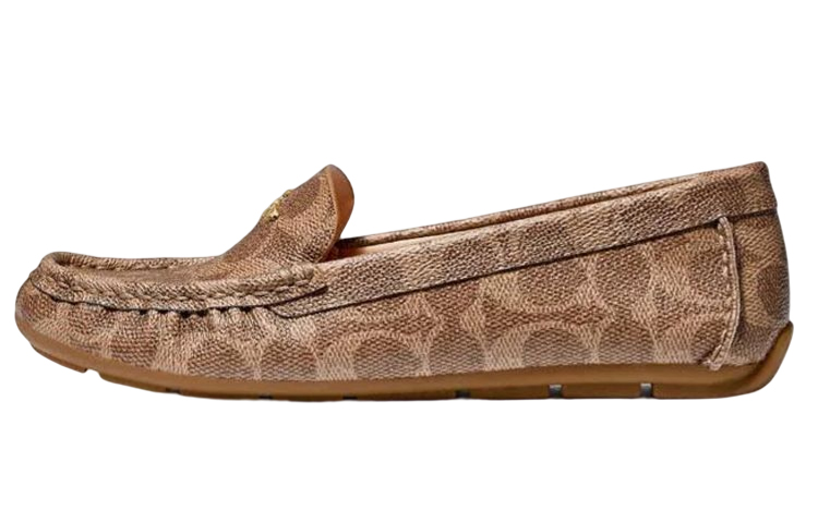 (Women) Coach Flat Leather Shoes 'Brown' C0744_TN2