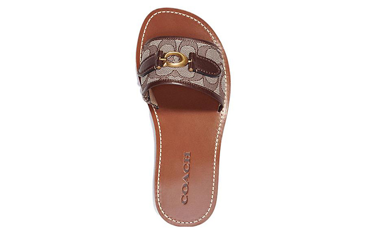 Lookbook (W) コーチ フラットサンダル (ダークコーヒー) CI202_VJN